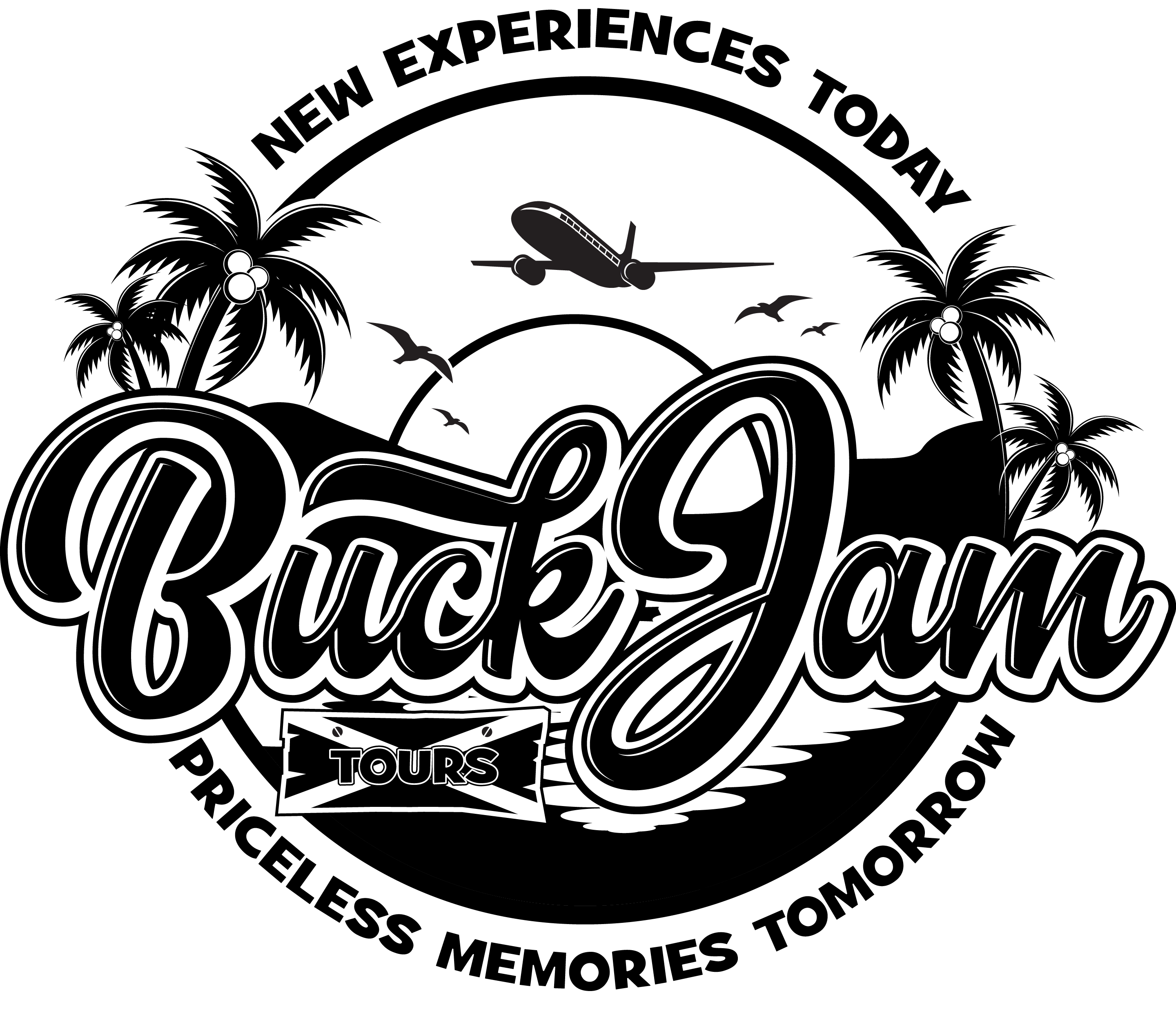 Full Buck Jam Tours monochrome logo