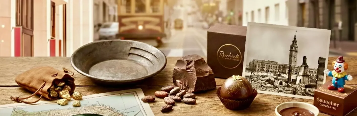 Chocolate and archival San Francisco imagery from the saved chocolate tour page
