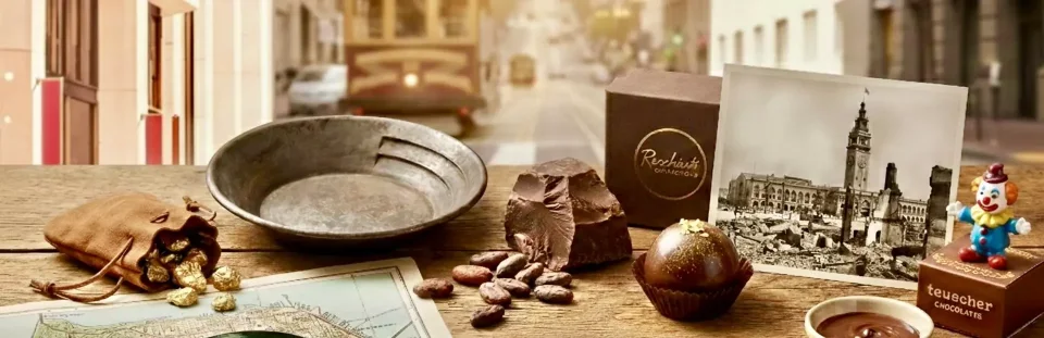 Chocolate and archival San Francisco imagery from the saved chocolate tour page