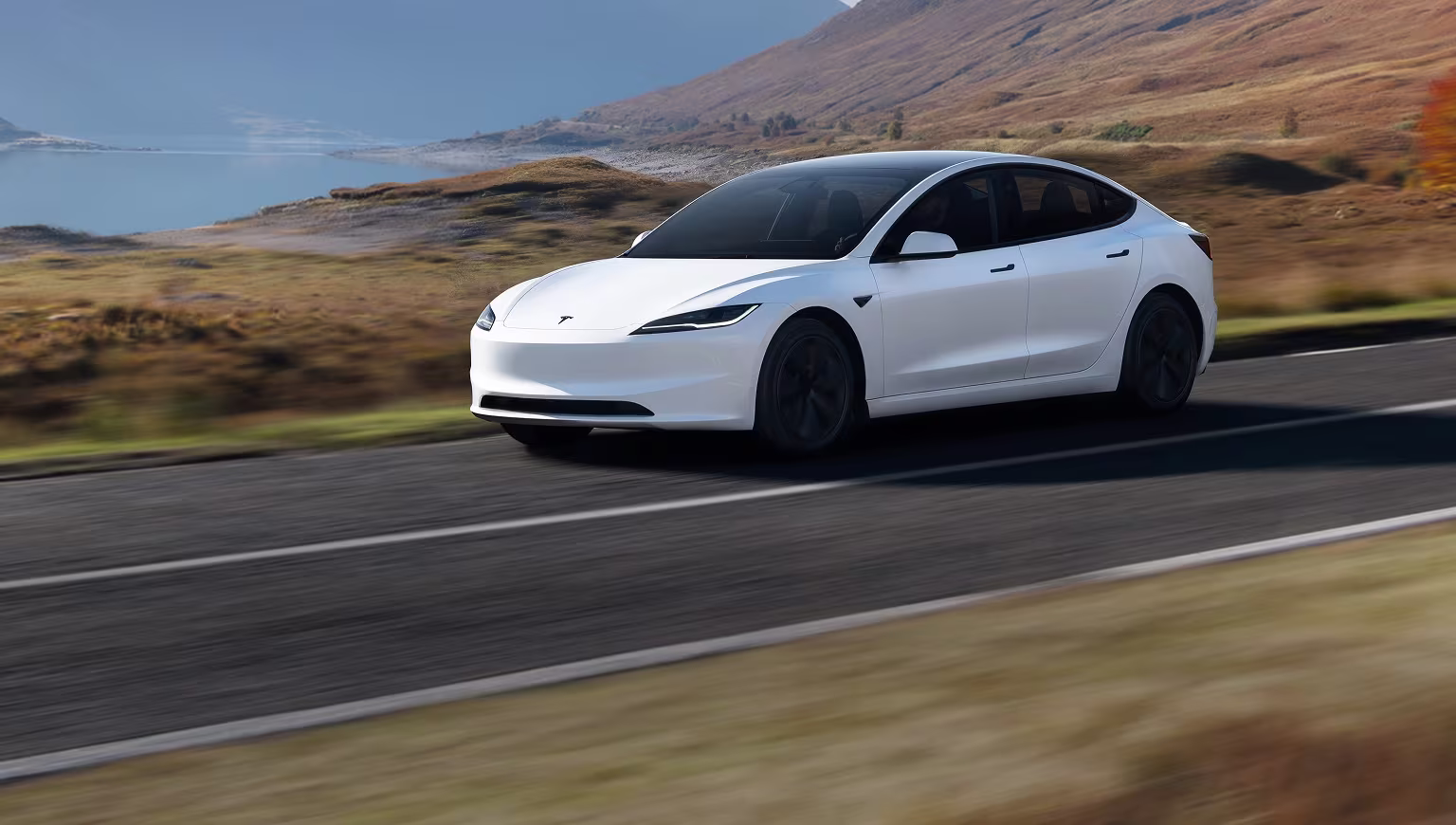 Tesla Model 3 exterior; actual rental vehicle may differ